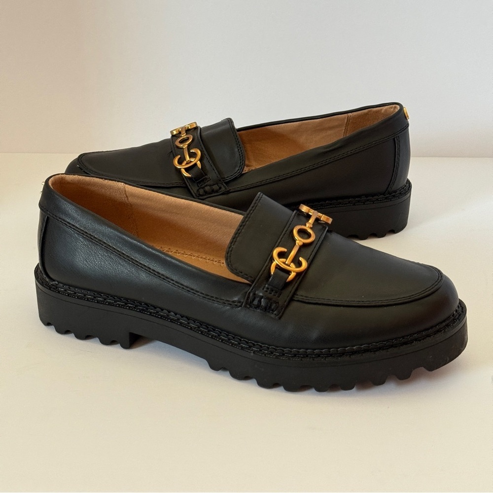Circus NY by Sam Edelman Lug Sole Loafers | Gold-tone Bit Hardware Size 9.5
